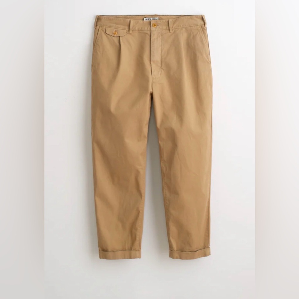 Alex Mill pleat front chino khaki